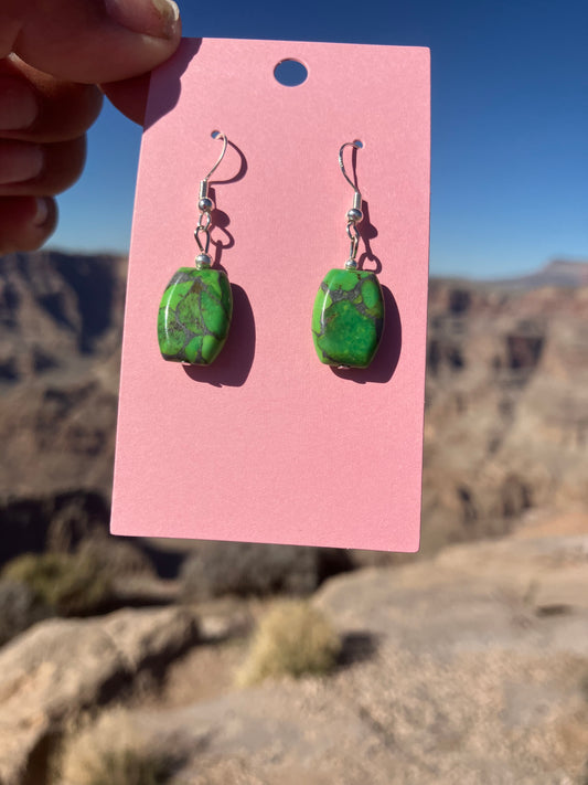 Mohave Green Turquoise Earrings